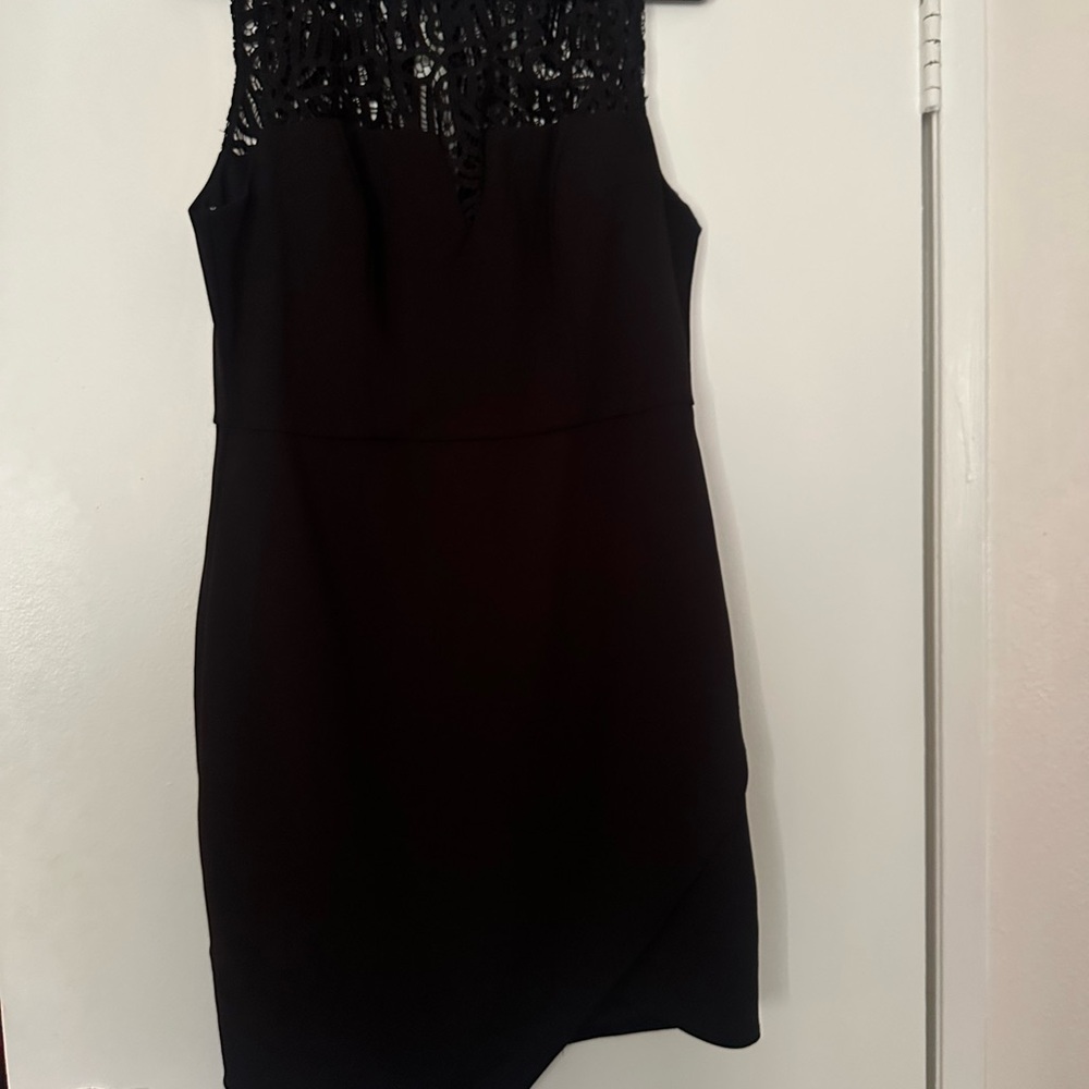 Bisou Bisou Black Sheath Mini Dress Halter Sleeveless